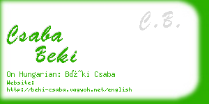 csaba beki business card